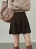 Saia de Tricô Cintura Alta para Mulheres 2025 Nova Outono Nicho Versátil Emagrecedor Elegante Saia Evasê