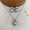 Pendientes de Zirconia Microincrustada y Perla Estilo Mismo Blogger Japonés y Coreano para Mujer, Collar y Pendientes Versátiles de Lujo Ligero, Exquisito Collar de Perlas para Mujer