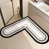 Alfombrilla de Esquina para Inodoro Área Seca para Lavabo Puerta Alfombrilla Absorbente Especial Tipo L Antideslizante 2024 Nuevo Multimaterial