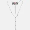 Collar en forma de Y de plata pura S925 con moissanita, collar de diamante moissanita para mujer, cadena de clavícula simple, collar de moda geométrico retro