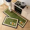 Tapete de cocina de gato de dibujos animados, tapete largo antideslizante y resistente a la suciedad, absorbente y fácil de limpiar para el hogar, adecuado para la entrada y el dormitorio