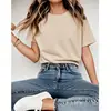 Camiseta Lisa de Manga Curta 100% Algodão para Homens e Mulheres, Casual e Solta, 180g, Cor Pura, Versão Leve de Verão