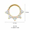 Anillo de nariz de titanio F136 incrustado con circón brillante para mujer, joyería para piercing corporal de titanio G23, disponible al por mayor