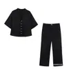 Comercio Exterior 2026 Primavera Nuevo Estilo Europeo y Americano Moda Femenina Casual Holgado Bordado Hueco Camisa y Pantalones 2920931