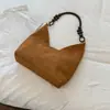 Bolso bandolera casual simple de color liso, tacto de alta gama, gamuza y terciopelo, nuevo 2026, textura de otoño, moderno, de un solo hombro para mujer