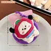 Bolsa Fofa de Pelúcia Desenho Animado Maçã para Fones de Ouvido, Pingente de Decoração para Mochila de Menina, Porta-Moedas, Porta-Batom, Bolsa para Armazenamento de Cabos de Dados