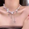 Colar de pérolas de borla de luxo leve para mulheres All-match High-end Beaded Clavícula Chain Novo estilo elegante All-match Niche Chain para o verão