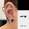Coleção de Brincos de Aço Titânio Preto para Mulheres com Studs Únicos para Hélice e Concha Auricular