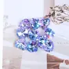 Acessórios de Joias Ab Brincos Arco-Íris Acessórios Coração Furo Único Diamante de Vidro Atacado Explosão Raio Banhado Cristal em Forma de Coração Pingente