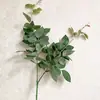Hoja artificial de 2 tenedores, hoja de rosa para boda, decoración de hotel para el hogar, planta artificial, accesorios de decoración de pared florales