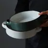 Bol Doble Oreja Defectuoso Bol de Cerámica Bol para Sopa Bol de Comedor Bol para Estudiante de Dormitorio Bol para Comer Bol Doméstico para Fideos Hermoso y Creativo