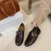 Mocasines Planos Retro de Punta Redonda Zapatos Pequeños de Piel Hebilla de Otoño 2026 Estilo Old Money para Commute Mocasines Mujer Negro No