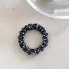 Diadema de Cristal de Colores Brillantes y Lujosos con Cuentas, Cuerda de Goma para Cola de Caballo de Moda