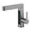 Torneira de lavatório universal com display digital para levantar e puxar, para bancada, quente e fria, pistola de vaso sanitário, off-white, doméstico, duas funções