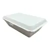 Caja de almuerzo desechable de papel kraft para llevar comida rápida, caja de papel para ensalada, caja de papel para arroz frito doble al por mayor