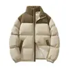 Jaqueta de Lã Grossa de Inverno Nova Marca Tendência Casaco Nova Jaqueta Puffer Color Block Gola Alta Estilo Curto Casal Casual Masculino