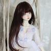 Lucy peruca BJD cabelo reto monocromático cabelo reto sd noite Loli conjunto de peruca cosplay 3 pontos 4 pontos
