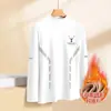Camiseta interior térmica para hombre de otoño e invierno, camiseta de manga larga, top de otoño de cuello medio alto, ropa de marca moderna para hombre, ropa de alta calidad para hombre
