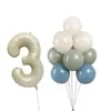 Conjunto de Balões Digitais Retrô Branco Leite 32 polegadas Decoração de Festa de Primeiro Ano Infantil Adereços para Fotos Arranjo de Jardim de Infância