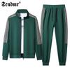 Traje Deportivo Casual para Hombre con Cuello Alto para Primavera y Otoño, Chaqueta y Pantalones Jogger, Pantalones de Manga Larga con Cuello Alto, Conjunto Deportivo de Dos Piezas Holgado