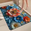 Alfombra Absorbente para Baño con Forma de Flor Tridimensional, Alfombra Suave de Tierra de Diatomeas de Secado Rápido, Alfombra para Cocina y Baño, Felpudo Antideslizante