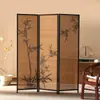 Divisória de Tela de Bambu para Sala de Chá, Divisória de Tecelagem de Bambu para Sala de Estar, Divisória de Tela Dobrável de Madeira Sólida Estilo Chinês com Sombreamento de Bambu para Sala de Estar
