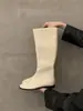 Encuentro de Primera Temporada Botas Planas Retro Botas Largas Zapatos de Mujer 2026 Otoño/Invierno Nuevas Botas de Montar Simples Versátiles Botas Largas