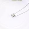 Cadena de clavícula geométrica hueca de círculo de diamantes, barril simple, joyería coreana de platino, regalo de cumpleaños, joyería para estudiantes