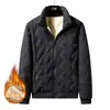 Jaqueta Forrada de Lã de Cordeiro Masculina Outono e Inverno Homens de Meia-Idade e Jovens Tamanho Grande Roupas de Inverno Jaqueta Espessada Estilo Pai Masculino