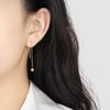 Estilo coreano ins estilo nicho simples brilhante fosco ervilhas orelha linha feminina moda personalidade banhado a ouro aço titânio decoração de alta qualidade