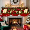 Bufanda para chimenea de Navidad con lazo, diseño de Papá Noel y muñeco de nieve, tela de cubierta estilo europeo y americano, mantel de decoración para fiestas