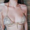 Corrente de peito geométrica popular europeia e americana diamante colorido brilhante cruz corrente de corpo sexy acessórios de praia corrente de corpo06