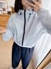 A294261 Chaqueta Verano Delgada Holgada Corta con Cordón Cuello Estilo Coreano Combinable Cremallera Protector Solar