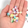 Contas Imitação Pérola de Dois Tons Pintadas com Spray ABS com Furo Grande Acessórios para Pingente de Pulseira DIY Pulseira DIY Transfronteiriça Contas Soltas