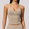 Top de Yoga Europeu e Americano Sem Costura com Gola Halter, Decote em V, Lindo Design nas Costas, Secagem Rápida, Suporte, Respirável, Absorvente de Suor, Top Esportivo de Yoga 4535
