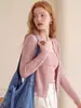 Cárdigan de punto estilo coreano CHOCOOLATE para mujer, abrigo corto versátil de otoño, ajustado, elegante, con botones