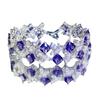 Design de indústria pesada luxo incrustado Estrela Brilhante Rubi cor azul real pulseira tesouro Pulseira Blue Danube atacado