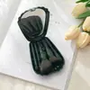 Set de 5 Mini Brochas de Maquillaje con Espejo Portátil, Brocha para Polvos Sueltos, Iluminador, Sombra de Ojos, Rubor, Herramientas de Belleza, Fijación de Maquillaje