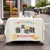 Mantel Impermeable y a Prueba de Grasa Específico para Hornear para Puestos, Exhibición de Pan y Tartaletas de Huevo, Fondo de Puesto de Mercado Nocturno, Tela Colgante Publicitaria, Cubierta de Mesa Creativa