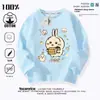 Camiseta de Manga Larga para Niñas Jiikawa Otoño Algodón Delgado Ropa Infantil Ropa para Niños Grandes Top Estilo K