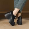 Mocasines de Cuero que Aumentan la Altura 10cm con Cremallera Frontal para Personas Bajitas, Modelo Primavera 2026, Zapatos de una Sola Pieza con Parches de Suela Gruesa, Zapatos de Cuero con Tacón de Cuña