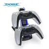 Dobe es Adecuado para Soporte de Carga de Mando de Ps5, Soporte de Carga Doble para Mandos con Luz Ambiental, Certificación Ce/Fcc/Rohs