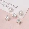 Contas Espaçadoras de Zircônia Banhadas a Ouro 14K Cubo de Açúcar Contas Espaçadoras Coração de Cristal Redondas Quadradas com Furo Reto Contas Soltas Acessórios para Joias DIY
