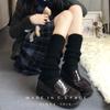Calcetines de las Spice Girls, de lana en blanco y negro, de punto lolitajk, para mujer, de tubo medio, cálidos para otoño e invierno.