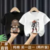 Verão Bebê Manga Curta Verão Fino Estampa Cartoon Moda Roupas Camiseta Manga Curta Meninos Bebê Algodão Puro Top