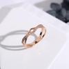 Anillo Simple Ins Colorido de Acero de Titanio para Mujer Oro Rosa Zircón Anillo de Apertura Libre de Color para Pareja Joyería Novedosa de Nicho