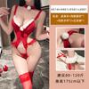 Novedad Otoño e Invierno Lencería Sexy Cos Pijama Navideño Regalo Sexy Rojo Cuello en V Mono Gratis 4510