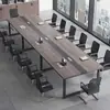 Mesa de Conferência para Escritório, Mesa Longa Simples e Moderna, Mesa de Negociação Grande e Pequena Espessada, Estação de Trabalho Simples para Escritório, Mesa Longa