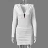 Nuevo producto de moda de otoño estilo europeo y americano: vestido de noche para fiesta, vestido de dos piezas falso con escote en V, falda corta ajustada sexy de cintura alta