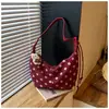 Bolsa de ombro poá estilo coreano, estilosa, luxo leve, versátil, bolsa de axila de grande capacidade, bolsa nicho camurça mãe e filho